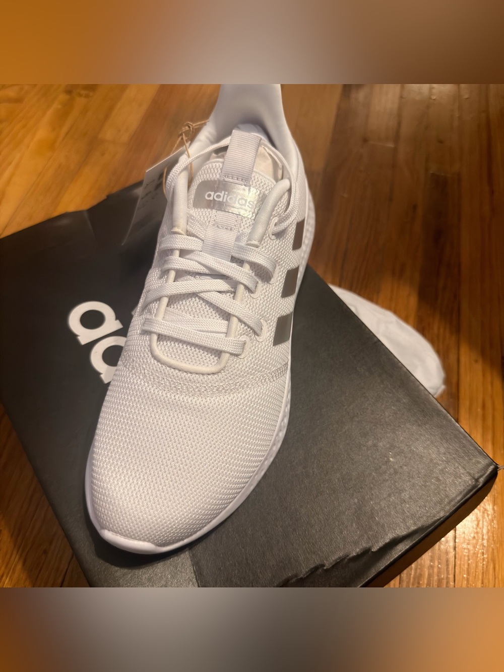 adidas womens White Lightweight Mesh Sneakers